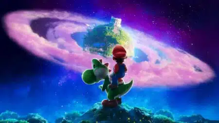 Mario no espaço durante o colapso do universo em Super Mario Galaxy