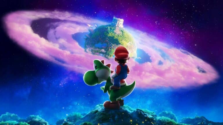 Mario no espaço durante o colapso do universo em Super Mario Galaxy