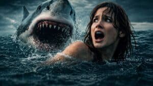 Ataque Brutal: final explicado do filme da Netflix e o que acontece no desfecho Cena final de Ataque Brutal mostrando sobreviventes em cidade inundada com tubarões