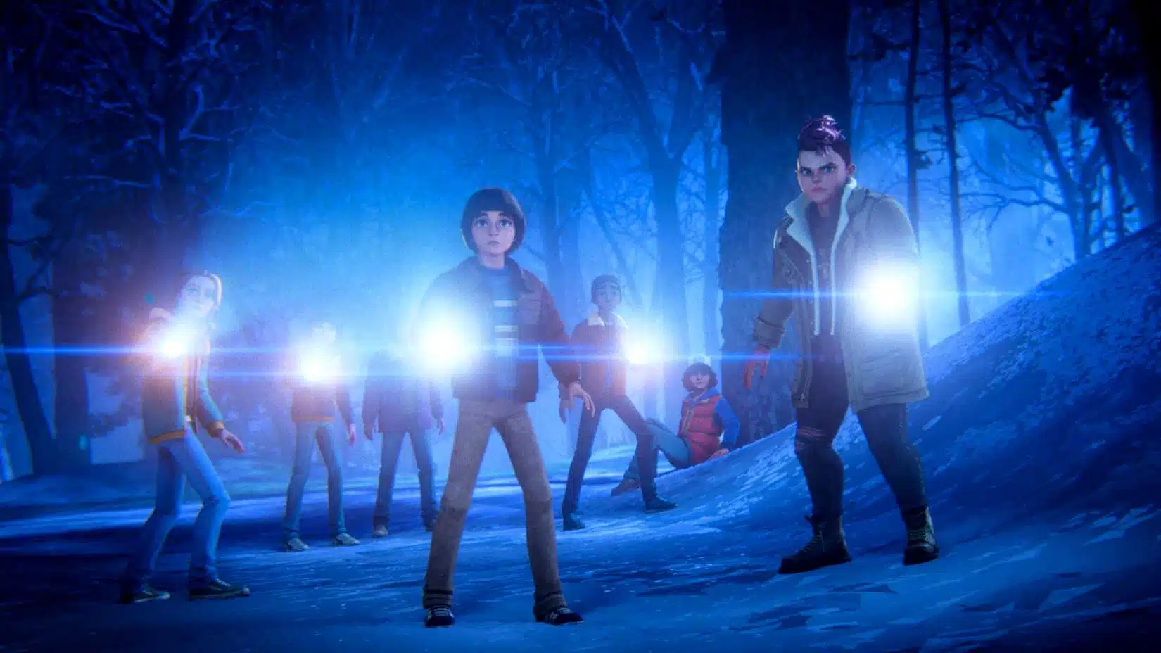 Animação Stranger Things Histórias de 85 destacando o estilo visual e proposta do spin-off da Netflix.