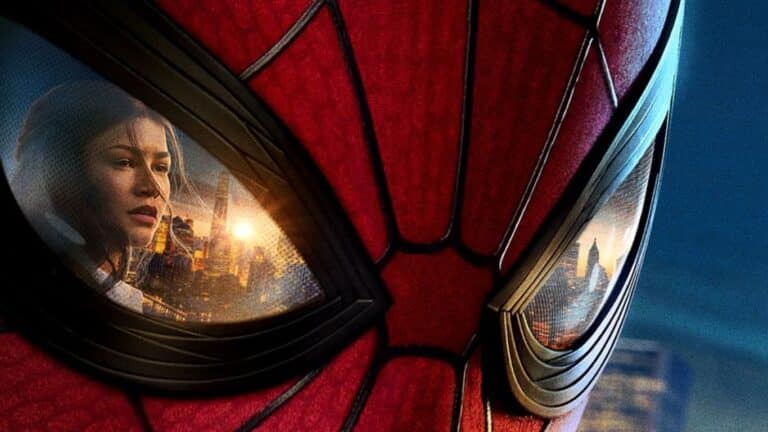 Homem-Aranha observando MJ em cena emocional do filme Um Novo Dia