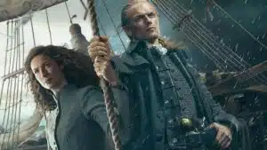 Outlander: quando estreia o episódio 9 da 8ª temporada e o que esperar Jamie e Claire Fraser na 8ª temporada de Outlander em momento de tensão
