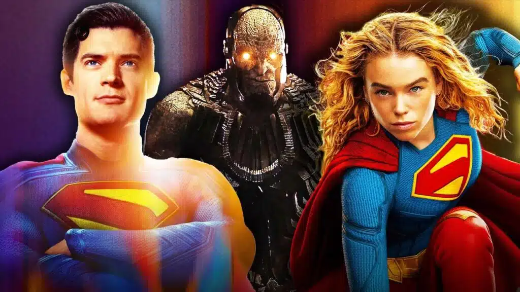 Superman enfrentando Darkseid em experiência imersiva da DC com cenário futurista