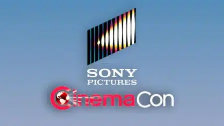 Homem-Aranha em cena cinematográfica representando os lançamentos da Sony no CinemaCon