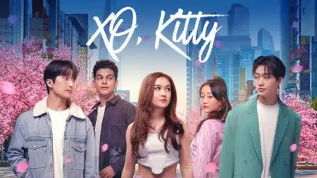 Elenco de Com Carinho Kitty reunido na temporada 3 da série da Netflix em cena promocional