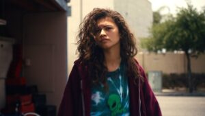 Zendaya como Rue em Euphoria temporada 3 na HBO Max