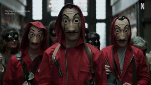 Máscara dourada de Salvador Dalí no teaser de confirmação da continuação de La Casa de Papel pela Netflix (2026)