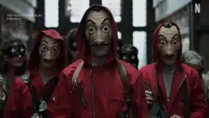 Máscara dourada de Salvador Dalí no teaser de confirmação da continuação de La Casa de Papel pela Netflix (2026)