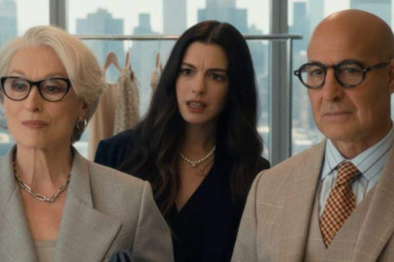 Miranda Priestly e Andy Sachs em cena final de O Diabo Veste Prada 2 na revista Runway