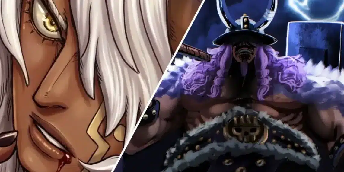 One Piece capítulo 1182 Imu enfrentando Loki em batalha épica no arco de Elbaf com poderes Omen e Thurheim