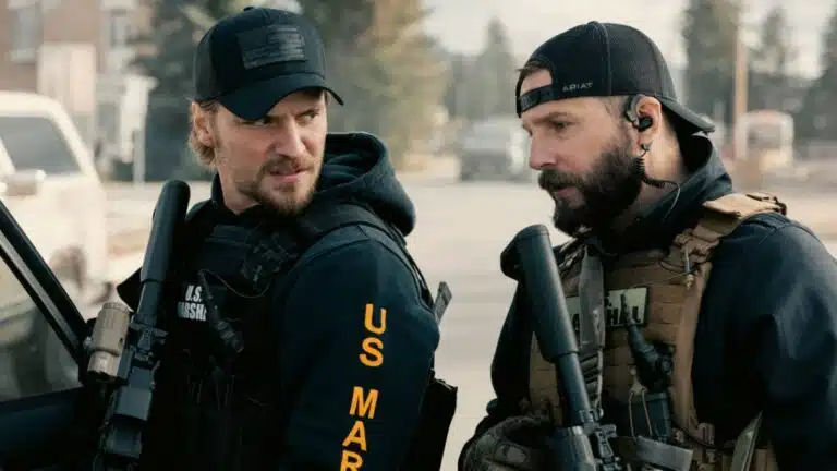 Cena dramática de Marshals com atores em confronto intenso na 2ª temporada