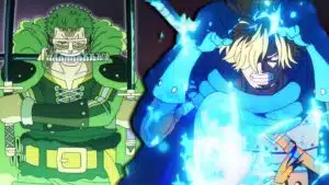 Luffy com asas douradas em cena épica de One Piece 1183, capitulo escrito por Eiichiro Oda