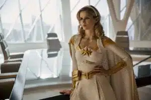 Erin Moriarty em cena de The Boys, atriz cancela Fan Expo Denver