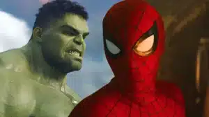 Hulk Selvagem e Homem-Aranha em cartaz de Um Novo Dia do MCU