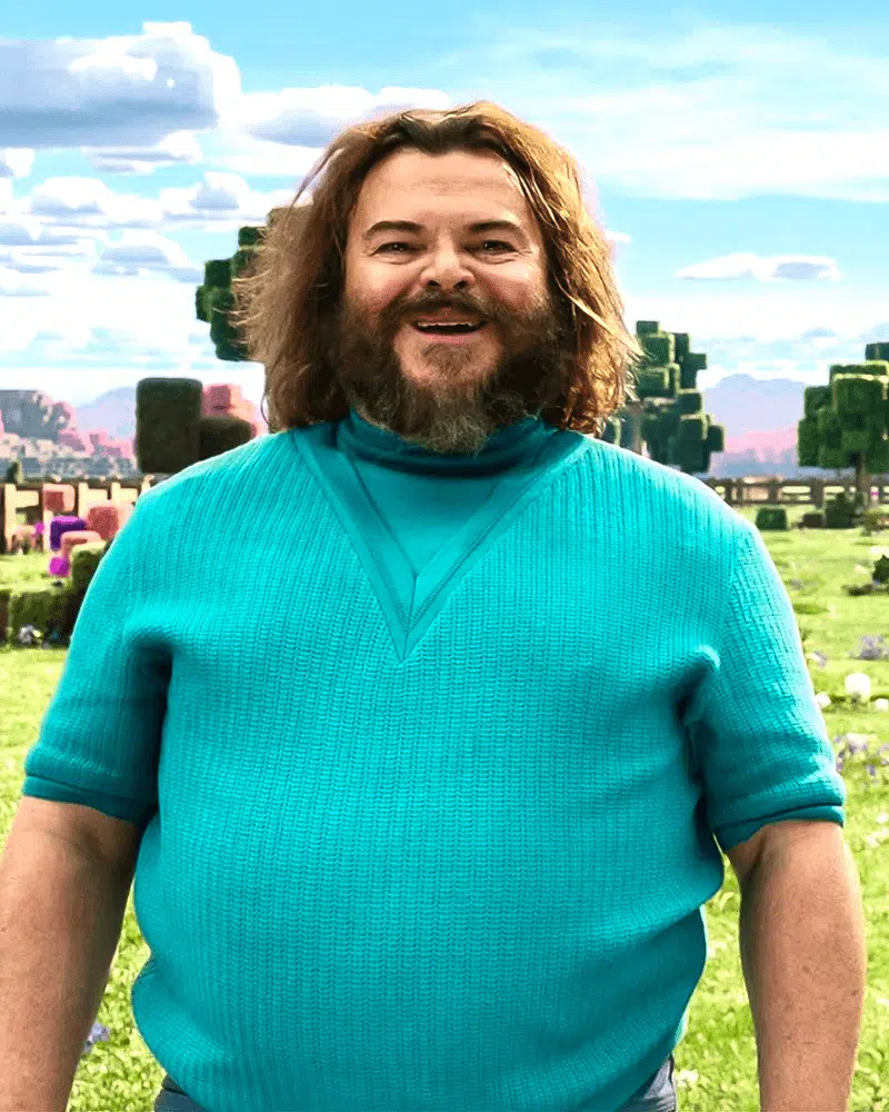 Jack Black como Steve em Minecraft Movie 2 com visual refinado e mistério em Chuglass