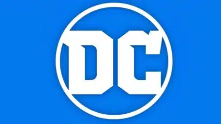 Logo da DC Comics com texto Aquaman e o Reino Perdido chegando ao Prime Video