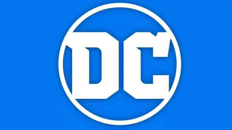 Logo da DC Comics com texto Aquaman e o Reino Perdido chegando ao Prime Video
