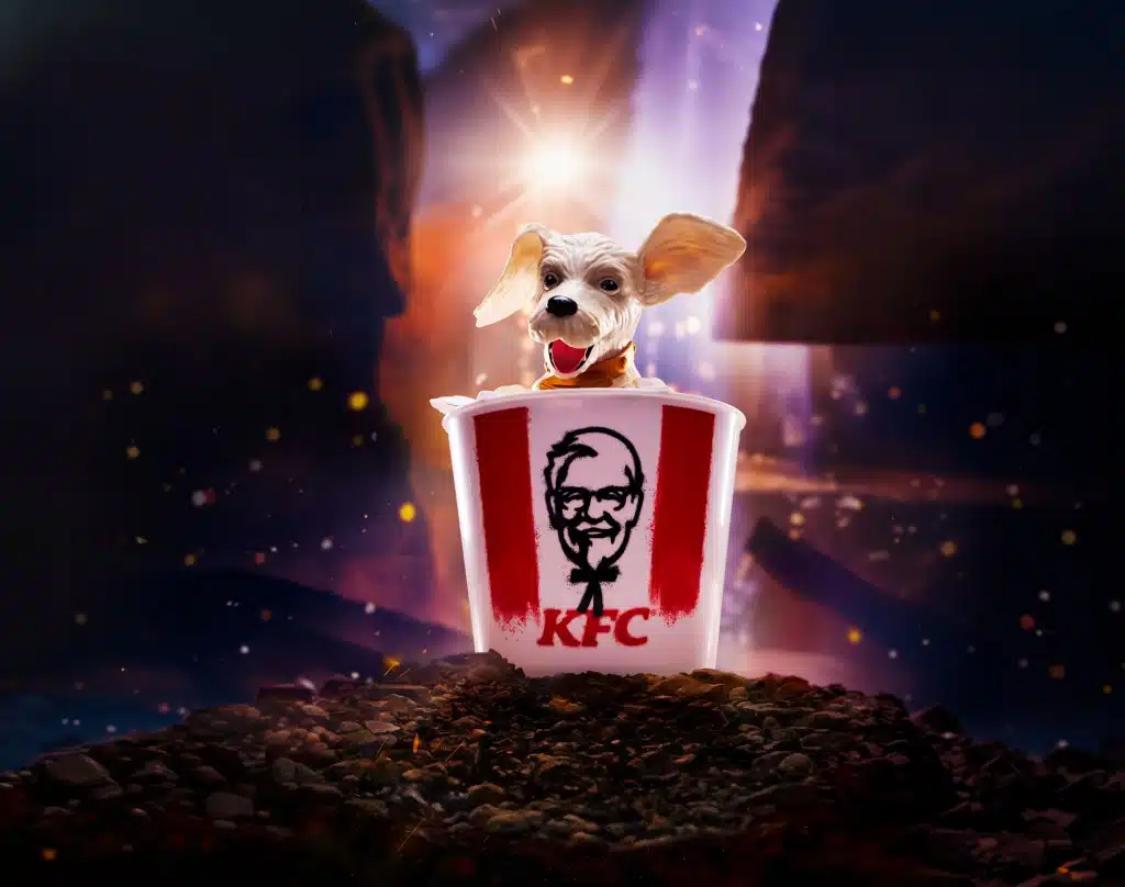 KFC Krypto bucket com colecionáveis Blind Bag de Supergirl, promocão junho 2026