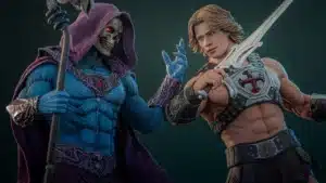 Figuras Hot Toys de He-Man e Skeletor - Mestres do Universo com designs épicos