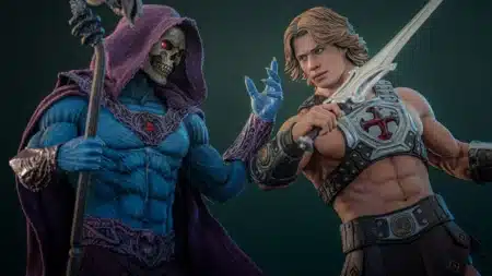 Figuras Hot Toys de He-Man e Skeletor - Mestres do Universo com designs épicos