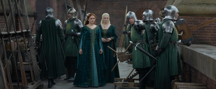 Rhaenyra e Daemon em aposentos privados - cena de luto Casa do Dragão