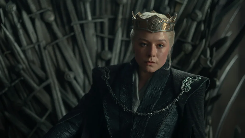 Emma D'Arcy como Rhaenyra Targaryen em A Casa do Dragão temporada 3
