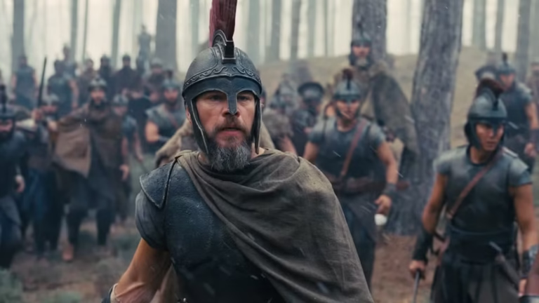 Matt Damon como Odisseu em cena da adaptação de A Odisseia dirigida por Christopher Nolan