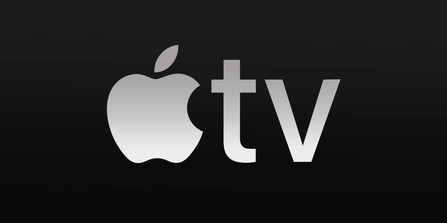 Logo da Apple TV+ com fundo escuro, representando a plataforma de streaming que traz de volta série clássica de Spielberg