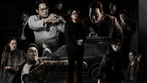 So Ji-sub como Kim em Agente Kim: Reativado, ex-agente secreto disfarçado de gerente de banco
