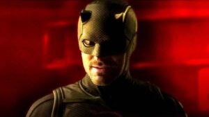 Charlie Cox novo traje Demolidor preto vermelho 3ª temporada
