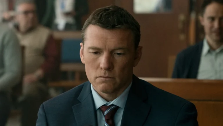 Sam Worthington como David Burroughs em cena de tensão na série Eu Vou Te Encontrar, da Netflix