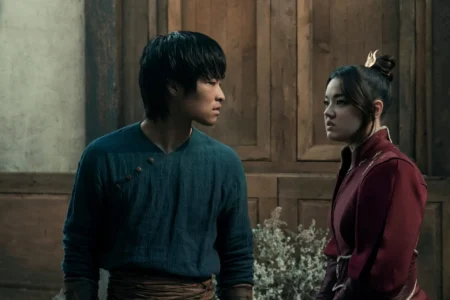 Aang no Estado de Avatar durante confronto em Ba Sing Se — final temporada 2