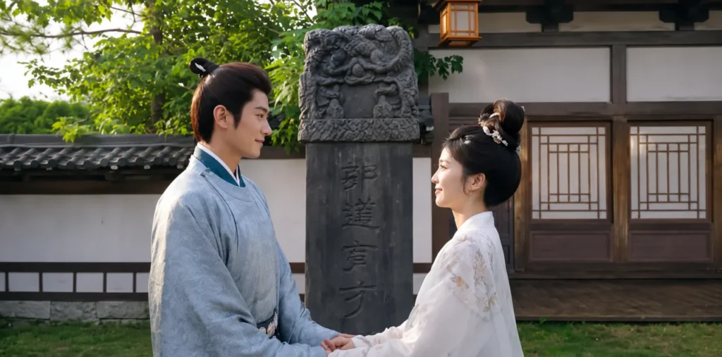 Ye Li e Mo Xiuyao na Academia Lishan reconstruída no final de Primeiro Jasmim