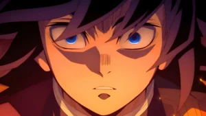 Demon Slayer Castelo Infinito estreou na Netflix depois de quase 800 milhões de dólares nos cinemas Giyu Demon Slayer, personagem do anime em cena de ação
