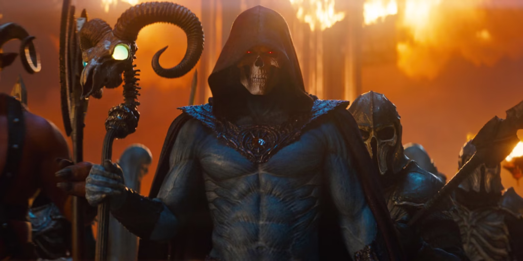 Skeletor em cena do filme Masters of the Universe 2026
