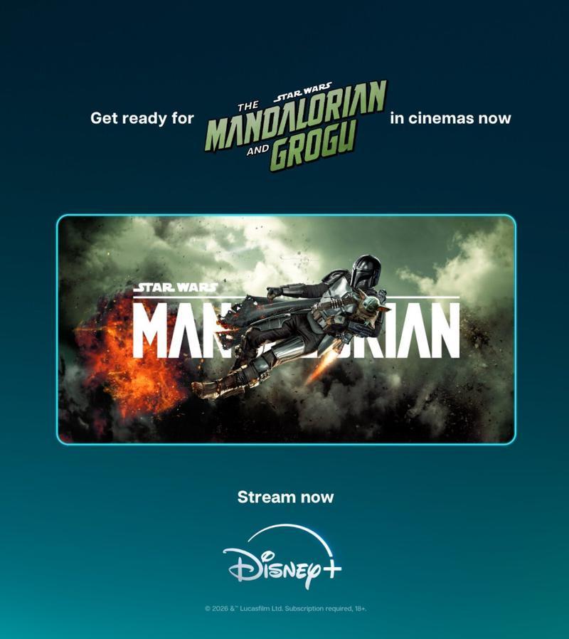 Card promocional do Disney+ Get ready for Mandalorian