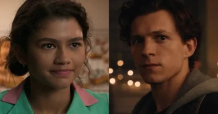 Zendaya e Tom Holland como MJ e Peter Parker em Homem-Aranha: Um Novo Dia