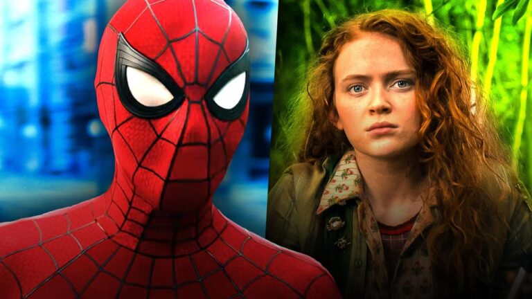 Sadie Sink como personagem misteriosa em Homem-Aranha: Um Novo Dia, aparecendo encapuzada e em silhueta no trailer oficial