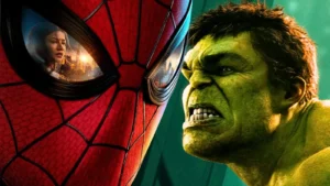 Homem-Aranha enfrenta o Hulk em cena de ação do filme Um Novo Dia com Jean Grey como ameaça central
