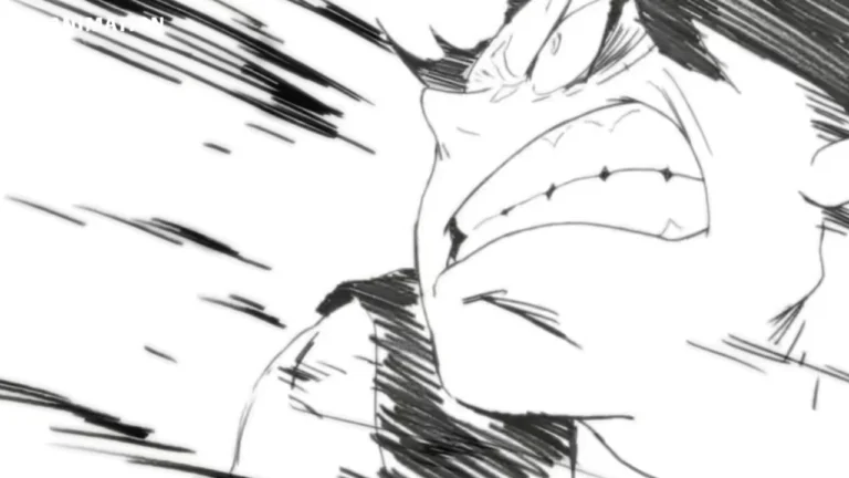 Luffy socando Imu no rosto em Elbaf com Haki do Armamento