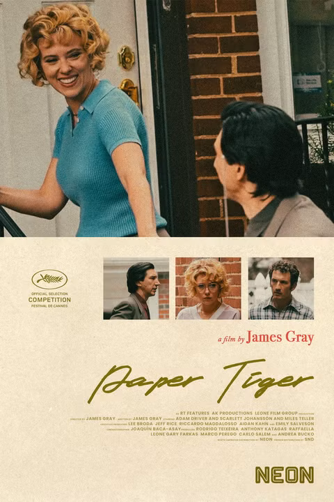 Scarlett Johansson e Adam Driver em cena de Paper Tiger