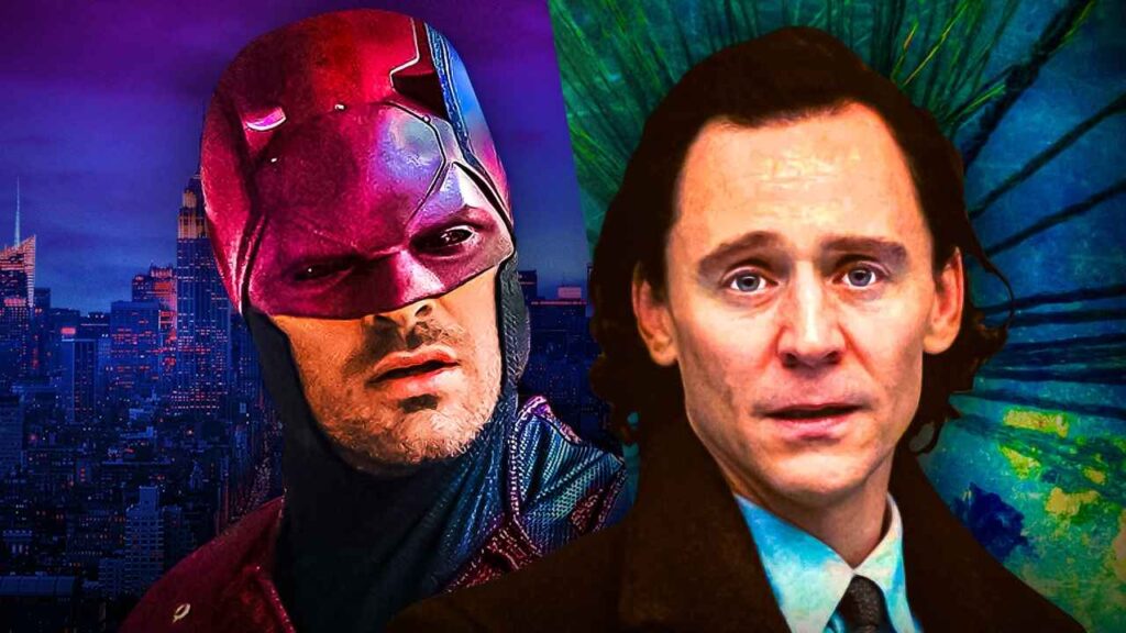 Matt Murdock e Loki em enquadramentos similares de sacrifício pessoal