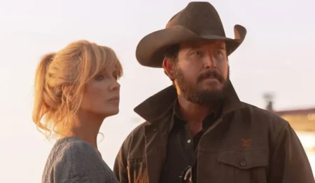 Beth e Rip Wheeler em Rancho Dutton, série Paramount+ universo Yellowstone