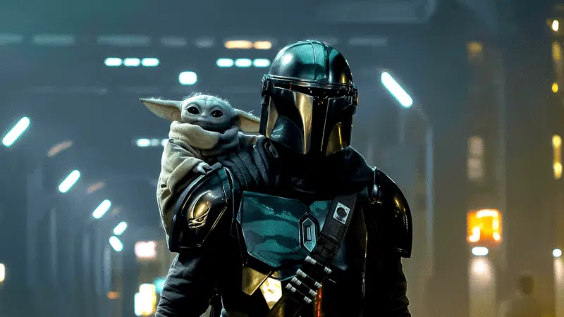 Ahsoka com traje Jedi em cena de ação do MandoVerse