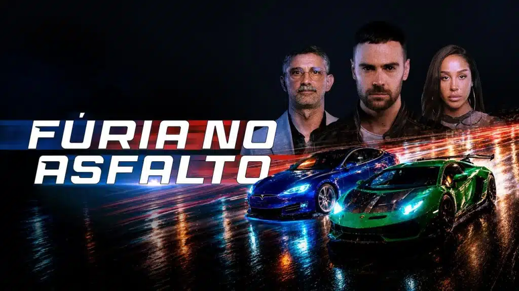 Cena de perseguição do filme romeno Fúria no Asfalto com carros em alta velocidade no asfalto