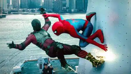 Homem-Aranha em cena de ação do novo trailer internacional com melhorias visuais
