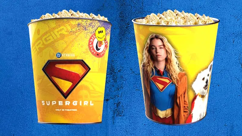 Balde de pipoca do filme Supergirl com design exclusivo que viralizou na internet