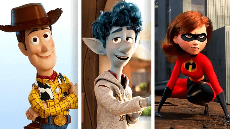 Personagens de animação pintada do filme Gatto da Pixar com novo estilo visual