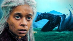 Sheepstealer em A Casa do Dragão 3: o que mudou em relação aos livros Rhaena Targaryen e o dragão Sheepstealer em A Casa do Dragão