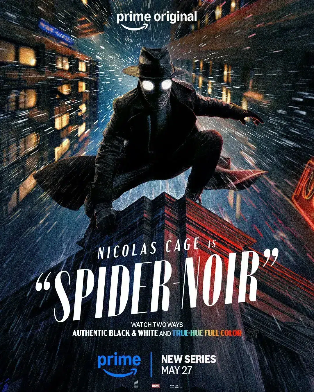 Pôster colorido da série Spider-Noir do Prime Video